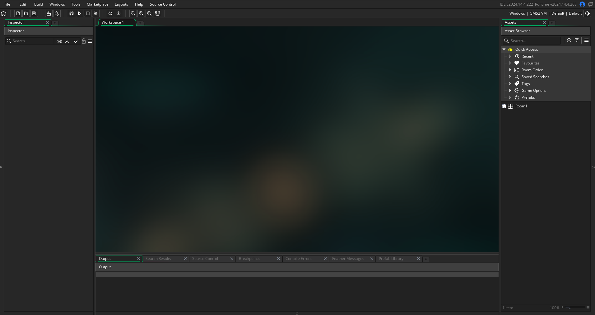 An empty project in GameMaker