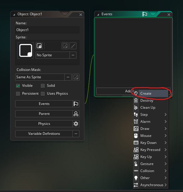 Add Event > Create